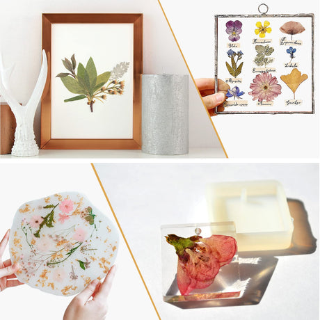 Aboofx Microwave Flower Press Kit, 6.3"x6.3" Quick Dry Flower Pressing Kit with Washable Cloth for Crafts Pressed Flowers and Plant for DIY Art, Preservation for Bookmark Frame Wedding Flowers Drying Aboofx