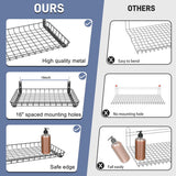 WALMANN Garage 12x18 inch Wall Shelf, Wall-Mounted Storage Shelves for Garage, Closet, Laundry Room, Heavy Duty Wall Shelving, Holds Up to 60 lbs(Pack of 2, Black) WALMANN