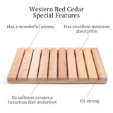 bingaai Cedar Wood Shower Mat, Cedar Wooden Bath Mats, Small Wood Bath Mat 20 x 13 in, Shower Stall Mat Non-Slip for Bathroom Bathtub Spa Sauna Garden Home, Wooden Floor Mat for Indoor and Outdoor bingaai
