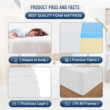 FDW 12 inch Gel Memory Foam Mattress Medium Firm Mattresses for Cool Sleep Relieving Pressure Relief CertiPUR-US Certified Mattress in a Box (King) FDW