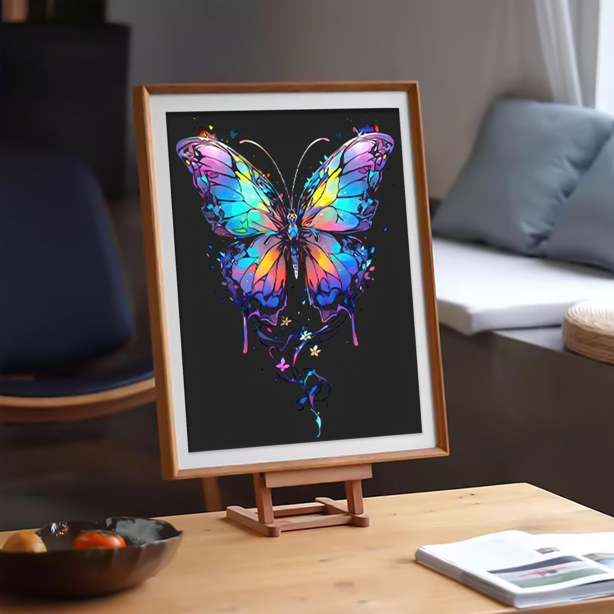 M MUGIT 8 Sheet Scratch Art Noctilucent Rainbow Painting Paper with Pen/Cleaning Brush, Glow in The Dark Engraving Scratchboard(A4) for Kids & Adult, ASMR Sketch Card Relaxing Toy (Butterfly/Dolphin) M MUGIT