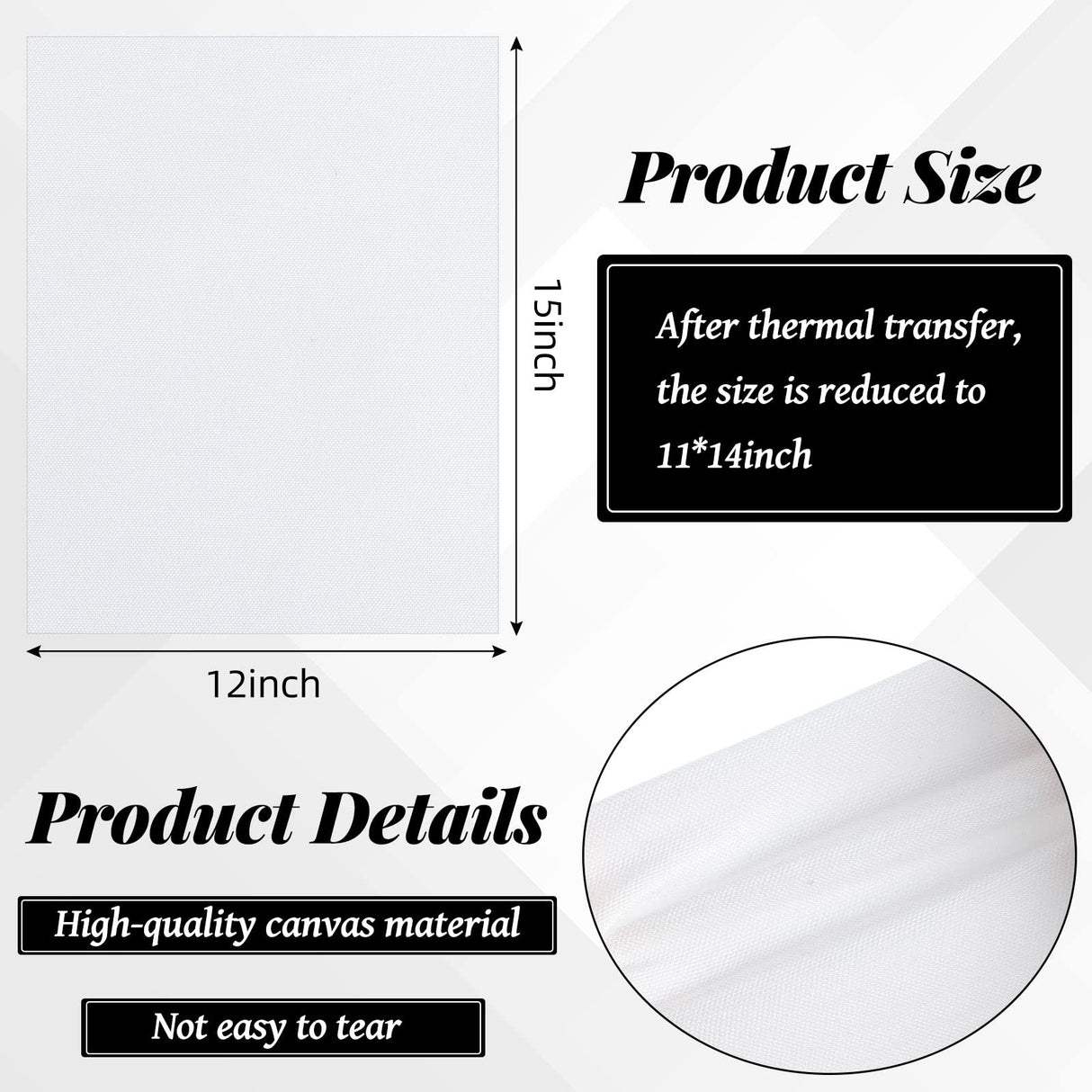 12 Pcs Sublimation Canvas Blanks for Graduation Gifts 11.8 x 15 Double Sided Heat Transfer Canvas Sheet Sublimation Blanks Products for DIY Photos, Decorative Canvas Pads Sublimation Supplies Pajean