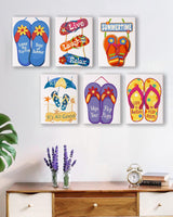 PeakLuv 6 Pack Flip-Flop Paint by Numbers Kits for Adults Beginners, Summer Vibes Themed Paint by Number on Canvas Without Frame, DIY Acrylic Oil Painting Kit, Creative Home Decor, 8x11 Inch PeakLuv