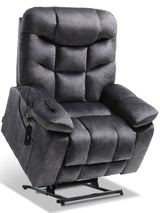 EONIX Oversized Big Man Power Lift Recliner Chair for Elderly with Heat and Massage, 400lbs Dual Motor Lay Flat Electirc Lift Chair with Extended Footrest, SLRY008063, Black EONIX