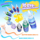 Joyfresh Magic Gel Water Pets Water Elf Toy Kit Squishy Maker with 20 Colors Gel, DIY Fairy Craft for Kids Ages 4-8, Squishy Making Kit Creative STEM Gift with with 20 Magic and 16 Shape Molds Joyfresh