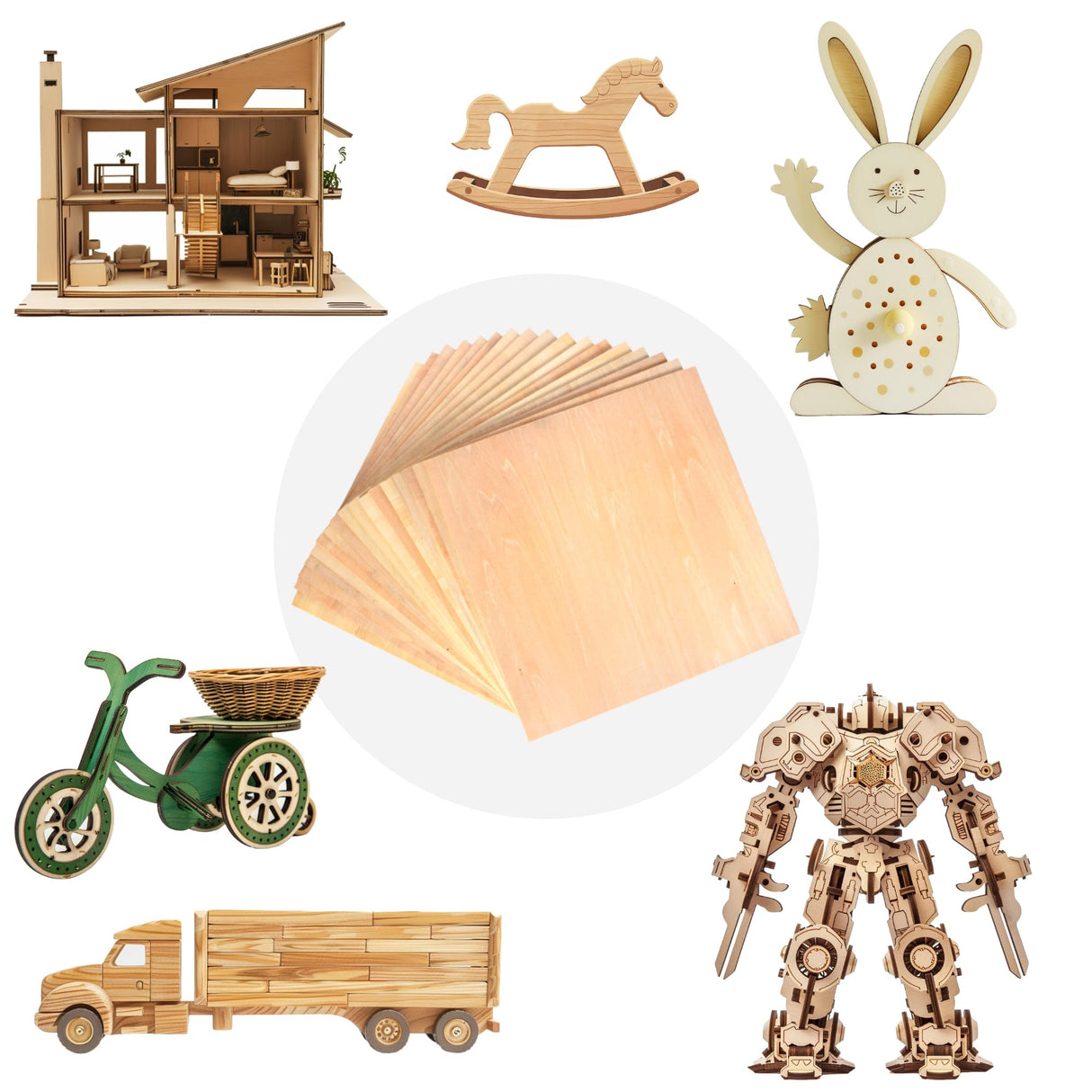 30 Pack 12"x12"x1/8" Basswood Sheets for Crafts,3mm Craft Wood Plywood,Unfinished Wood,for DIY Ornaments and Model Engraving,Wood for Laser Cutting,Architectural Models,Drawing,Wood Burning QSJQAMG