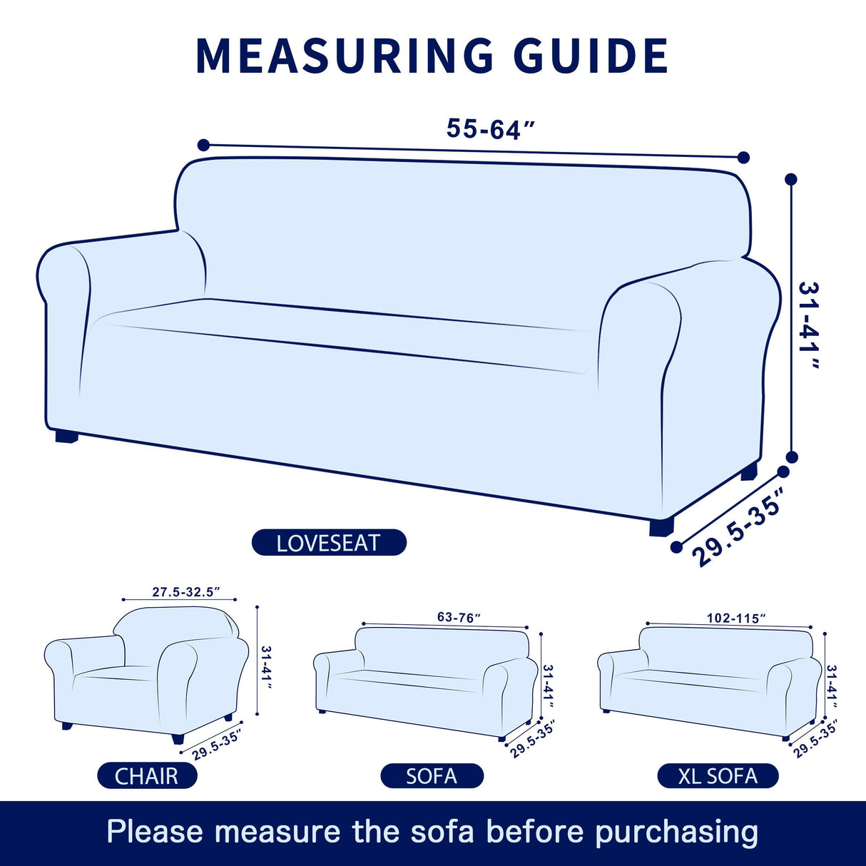 SUBRTEX Sofa 1-Piece Stretch Slipcover Soft Couch Washable Furniture Covers Jacquard Fabric Small Checks(Off-White,Medium), Loveseat/2-seater SUBRTEX