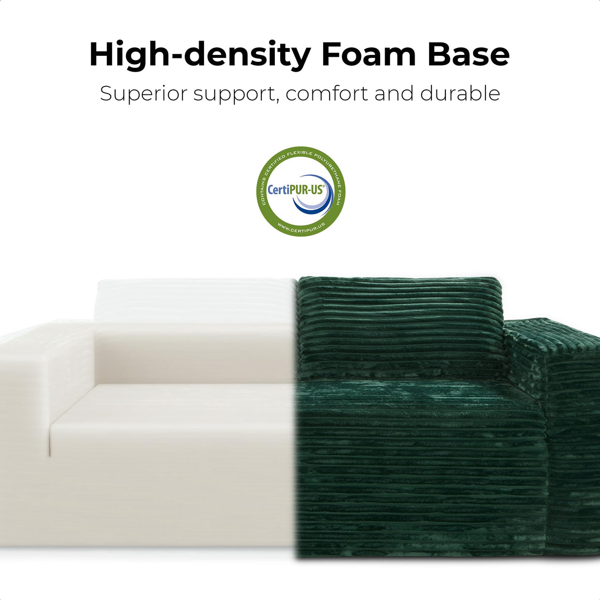 LIKIMIO 71" Loveseat Sofa in a Box - Plush Corduroy Deep Seat Couch, No Assembly Required, Space-Saving Design for Compact Living Room, Apartment, Home Office, Green LIKIMIO