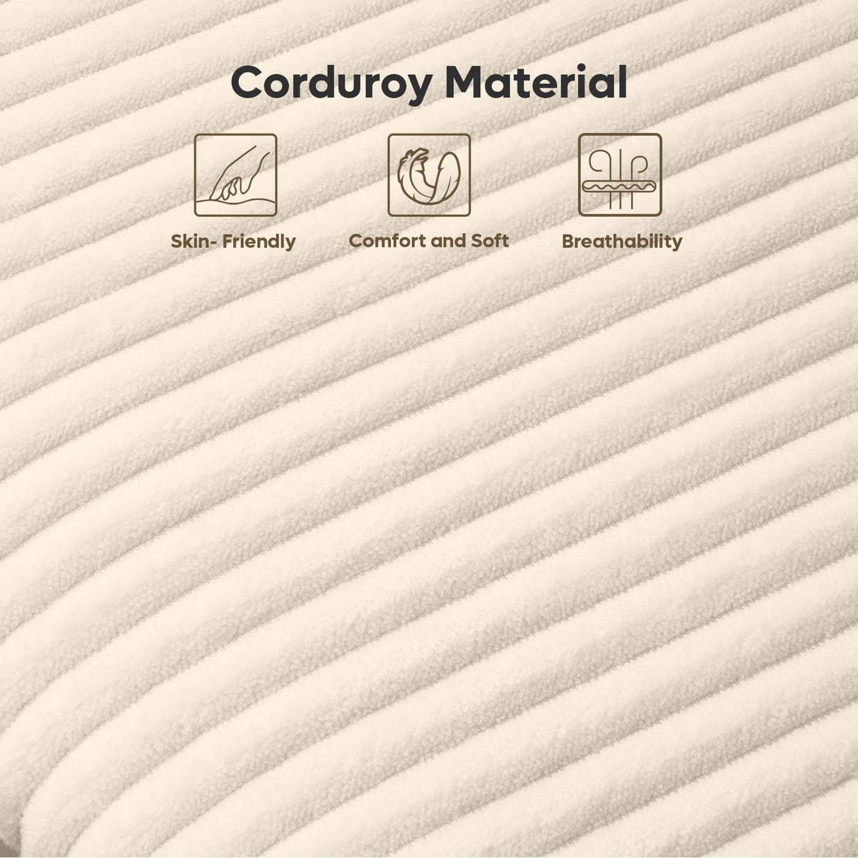 Bestier Full Bed Frame with Adjustable Headboard & LED Lighting, Corduroy Upholstered Platform Bed Frame with Storage Shelf, Solid Wood Slats, No Box Spring Needed, Never Squeak, Easy Assembly, Beige Bestier