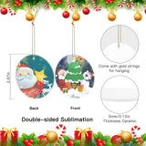 Sublimation Ceramic Ornaments Sublimation Ornament Blanks Bulk 2.83 Inch Round Blank Ornament Discs with Gold String for Crafting DIY Personalized Xmas Tree Ornament Keepsake Crafts Gift 10 Pieces Valyria