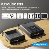 Grimtron Biometric Gun Safe for Handgun, Smart Clock Safe with 2-in-1 Watch & Phone Wireless Charging, Bedside Pistol Safe with Backlit Keypad, Nightstand Handgun Safe with LED Light Grimtron