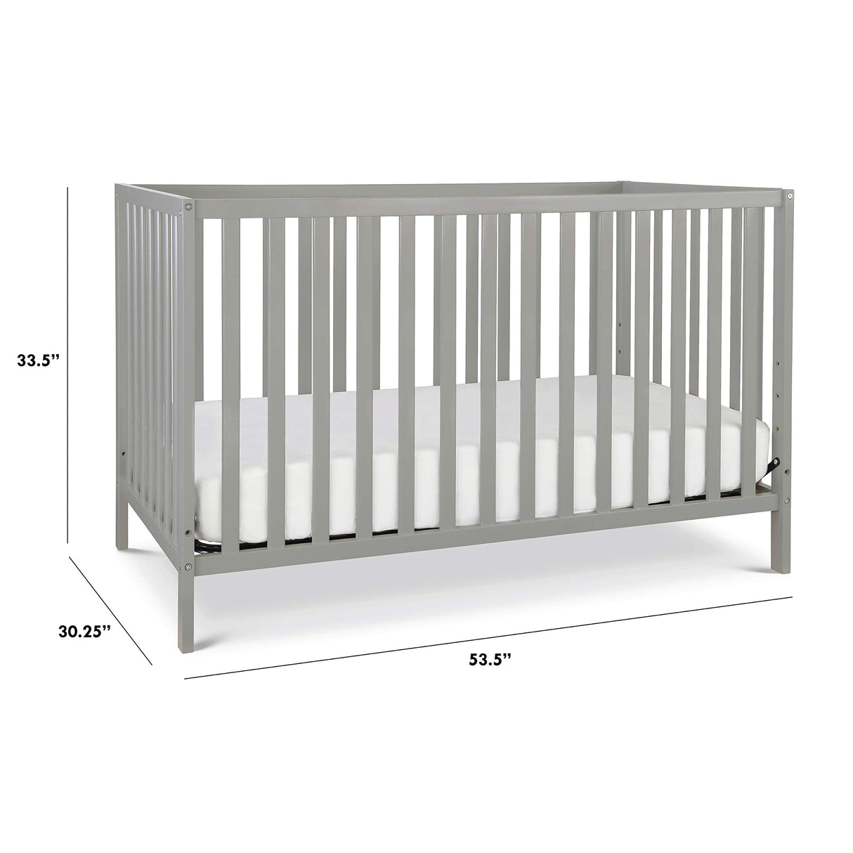 DaVinci Union 4-in-1 Convertible Crib in Grey, Greenguard Gold Certified DaVinci
