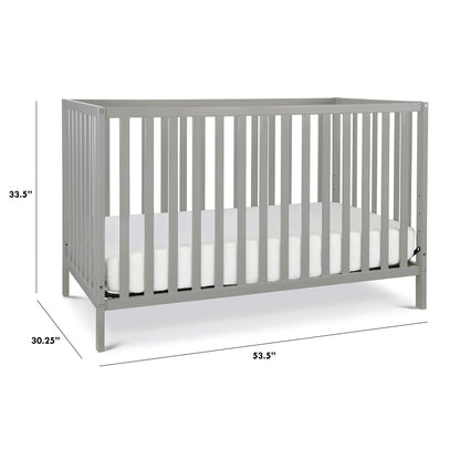 DaVinci Union 4-in-1 Convertible Crib in Grey, Greenguard Gold Certified - WoodArtSupply