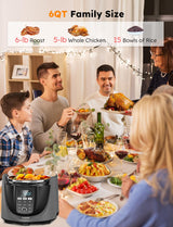 Nuwave Duet Air Fryer, Electric Pressure Cooker & Grill Combo, 540 IN 1 Multicooker with 2 Removable Lids, Slow Cook, Sears, Sautés, 18/10 SS Pot, Sure-Lock Safety Tech & 9 Deluxe Accessories Nuwave