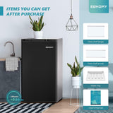 EUHOMY 3.2 Cu.Ft Mini Fridge with Freezer, Single Door Compact Refrigerator, Adjustable Thermostat, Mini Refrigerator Energy Saving, Mini fridge for Bedroom, Dorm, Office, Black EUHOMY