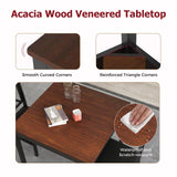 Tangkula Mid-Century Modern Dining Table Set for 2, Wooden Kitchen Table & 2 Chairs with Padded Seats, 3-Piece Compact Dining Set for Small Spaces, Kitchen, Living Room (Brown+Black) Tangkula