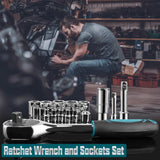 Sundpey Home Tool Kit 257-PCs - Household Basic Repair Tool Set for Men Women - General Hand Mechanic's Tool Set & Screwdriver Set & Wrench Set & Socket & Portable Tool Box Storage Case Blue Sundpey