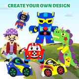 VKPI 4 Pieces EVA Foam Art Crafts Gift Kit, Creative Make Your Own Dinosaurs, Cartoon Foam Paper Craft Projects for Kids Ages 4+ Toddler, Preschool Learning Toy for Birthday Party Favor Supplies VKPI