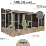 Gazebo Penguin W1207 Add-a-Room All-Season Solarium, 8 by 12', Slate Gazebo Penguin
