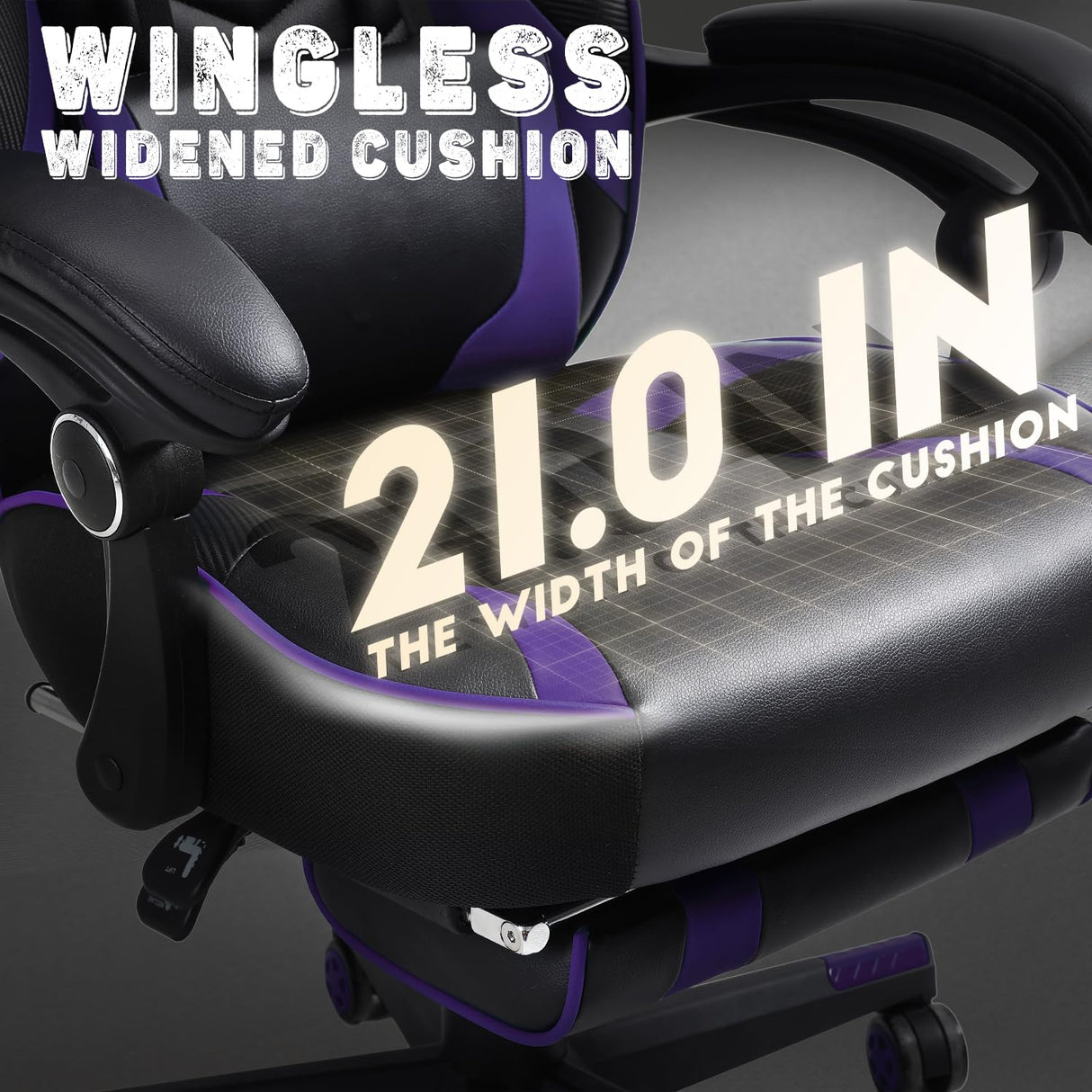 Vonesse Gaming Chair for Adults,Computer Chair with High Back,Big and Tall Gaming Chairs with Footrest and Massage,Reclining Gamer Chair(Purple/Black) Vonesse