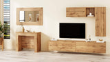 Mobili Fiver, Easy, Extendable Console Table with Extension Leaves Holder, 17,7(120,1) x35,4 in, Rustic Oak, for 4-12 People, Space-Saving Dining Table, Italian Furniture Mobili Fiver