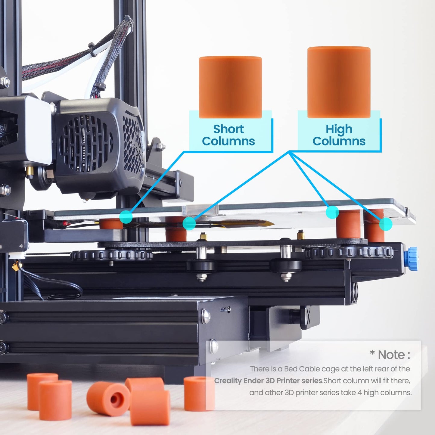 Park Sung 3D Printer Heat Bed Leveling Parts,Silicone Column Solid Mounts,Leveling Spring Replacement Part (8 Pack) - WoodArtSupply