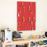 TORACK 3 PCS Metal Pegboard Panels(12x24 inch) for Wall Garage Tools Storage Pegboard System for Workbench, Modular Peg Board Tool Organizer Board Kit(Pack of 3, Red) TORACK
