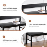 DUHOME Entryway Bench, Black Dining Bench with Spindle Back Farmhouse Wood Windsor Bench for Foyer Balcony Living Room, Black DUHOME