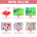 5D DIY Diamond Art Purses Diamond Art Kits for Adults, Elephant Shoulder Makeup Bag Chain Leather Clutch Purse, Holiday Birthday ﻿ POETRYDRAW