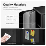 Bevivog Bathroom Floor Cabinet with Glass Doors Small Metal Storage Cabinet FreeStanding Metal Accent Cabinets with Two Door Storage Shelves, Locker Display Cabinet for Home Office Living Room Bevivog