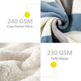 PU MEI Sherpa Fleece Throw Blanket 60" x 80" Reversible Plush Fluffy Large Big Blanket Lattice Flannel Blankets for Sofa Couch Bed (Grey-Soft Blue, 60"*80") PU MEI