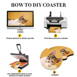 40 PCS Sublimation Blank Car Coasters, 2.75 in Circular Opening for Thermal Sublimation DIY Crafts,Car Coasters. NEOACT