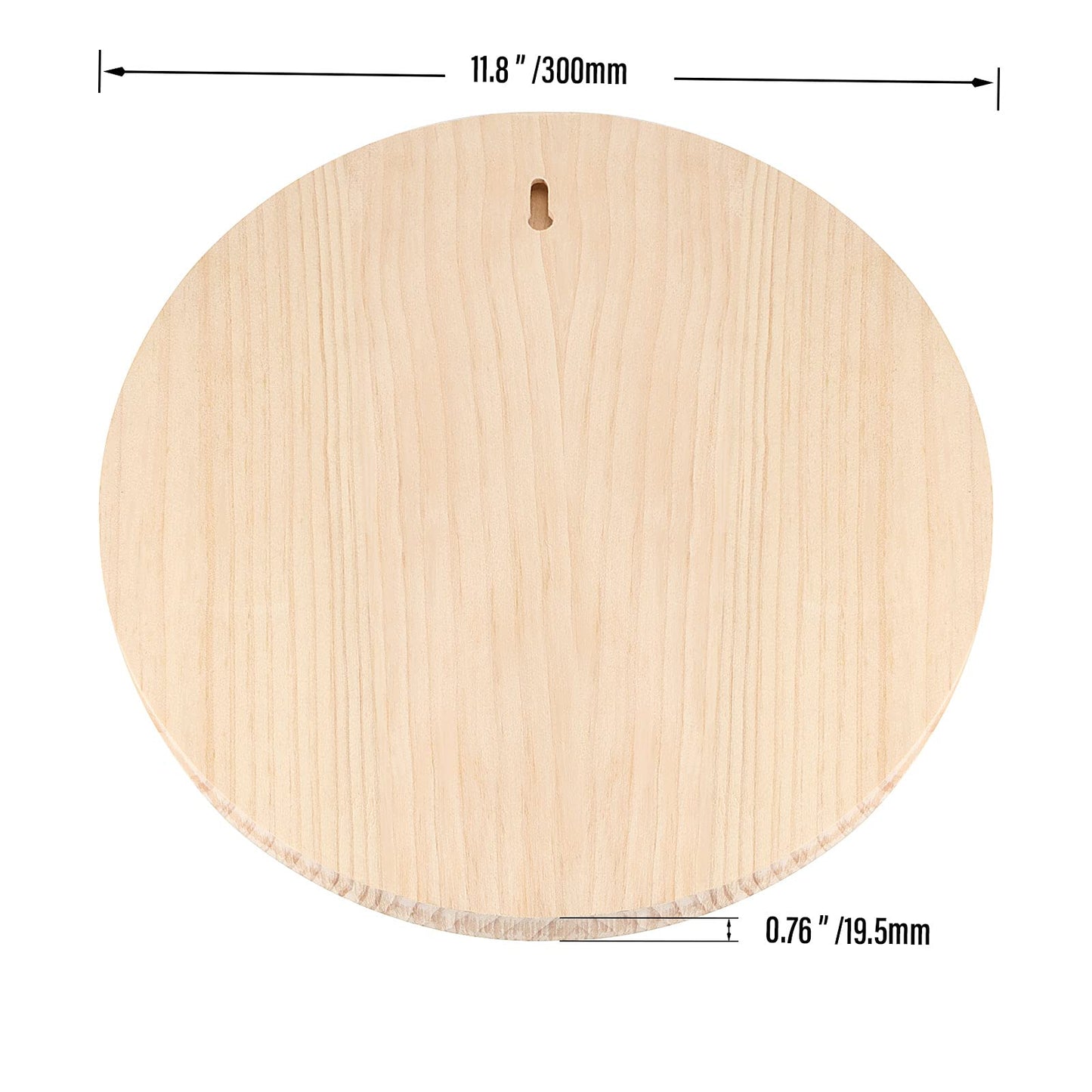 MUKLEI 4 Pack 12 Inch Round Wood Plaque, 3/4 Inch Thick Unfinished Wooden Circle Plaque Wooden Base for Craft Projects, Painting, Woodcarving, DIY Sign - WoodArtSupply