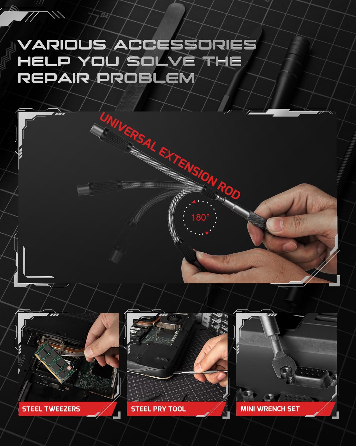 VMAN 128 in 1 Electronics Precision Screwdriver Set, Professional Magnetic Repair Tool Kit with 122 Bits for Computer, PC, iPhone, Laptop, Game Console, Watch, Xbox, PS5, MacBook, Ring Doorbell VMAN