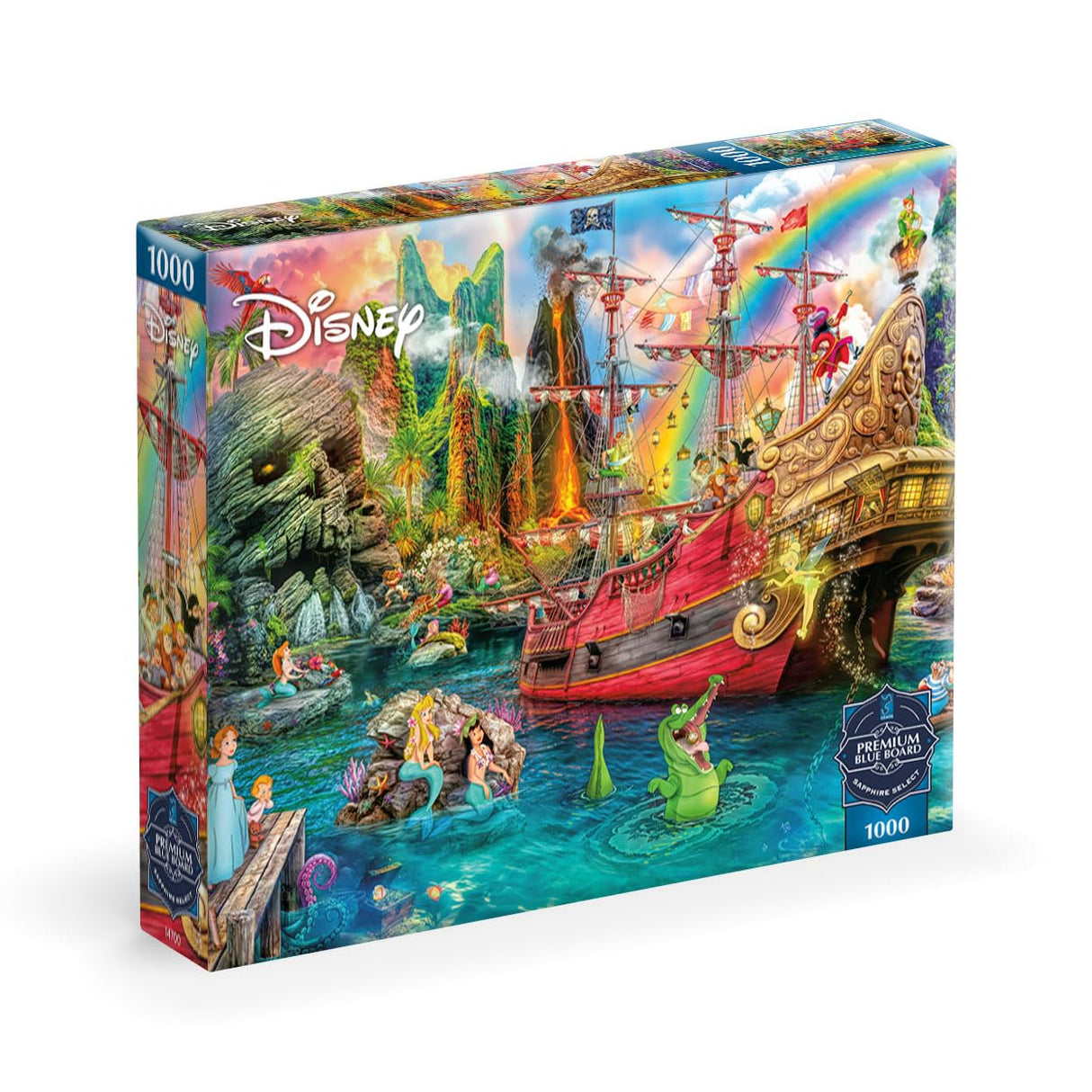 Ceaco - Sapphire Select - Disney - Aimee Stewart - Peter Pan Mermaid Lagoon -1000 Piece Jigsaw Puzzle – Challenging & Fun – Blue Core Puzzle Board – Giftable Display Box - Full Size Poster Included Buffalo Games