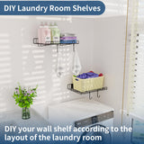 2 Pack Garage Wall Shelf, Wall Mounted Storage Shelves, Heavy Duty Metal Shelves for Room Wall, Loads 130 LBS Floating Shelves Mesh Storage Rack for Garage, Office, Basement,Wall Cabinet and Kitchen Riciakik