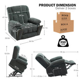 SENYUN Electric Power Lift Recliner Chair for Elderly with Heat & Massage, Chenille Large Reclining Chairs w/2 Concealed Cup Holders for Seniors Home Living Room,1PC,Grey Blue SENYUN
