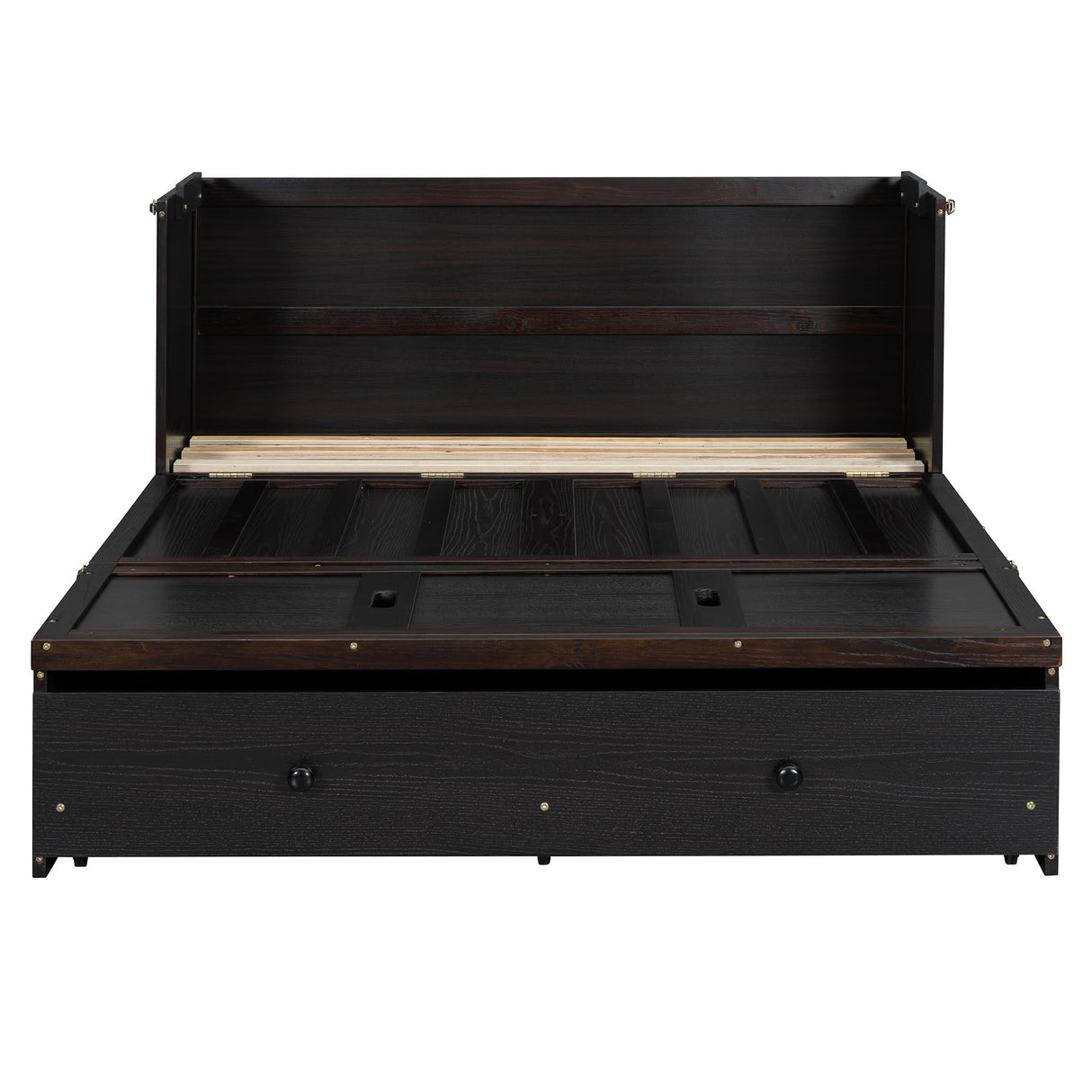 Merax Murphy Bed with USB Port and a Large Drawer, Converts to Cabinet, Sturdy Cabinet Bed for Bedroom, Full Size, Espresso Merax