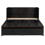 Merax Murphy Bed with USB Port and a Large Drawer, Converts to Cabinet, Sturdy Cabinet Bed for Bedroom, Full Size, Espresso Merax
