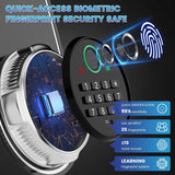 3.0 Cuft Large Biometric Safe Box, Personal Safes for Home Use Fire and Water Proof with Fingerprint Lock, Fireproof Safe with Fireproof Waterproof Bag, Security Safety Box for Home Office Mitlvge