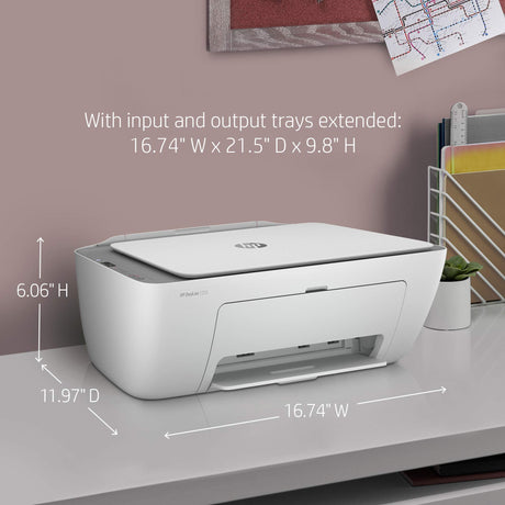 HP DeskJet 2755 All-in-One Wireless Printer Scanner Copier Instant Ink Ready Mobile Print Black 7.5ppm Color 5.5ppm Wifi Inkjet Computer Printers for Home Use and Office, 3XV17A (Renewed) HP