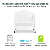 DaVinci Charlie Folding Portable 3-in-1 Convertible Mini Crib and Twin Bed in White, Removable Wheels, Greenguard Gold Certified DaVinci