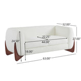 Christopher Knight Home Alma 63" Boucle Loveseat with Wood Legs, 2 Seater Sofa Couches for Living Room, Upholstered Couch Chair, Soft Seating Lounge Sofa Chair, Cozy Loveseat with Armrest, Beige Christopher Knight Home