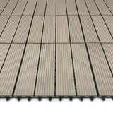 RevTime Easy DIY Wood-Plastic Deck Tiles 12" x 12" x 3/4”, Outdoor Garden, Interlocking Outdoor Deck Floor, Patio Area, Patio Paver, Gray (9 pcs in a Pack) RevTime