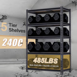 ZEUKMXOO 2400LBS Heavy Duty Shelves for Garage, 35.55''×16''×72'' Storage Shelves, Shelving Units Free Standing, Storage Racks and Shelving, Shelves Organizer ZEUKMXOO