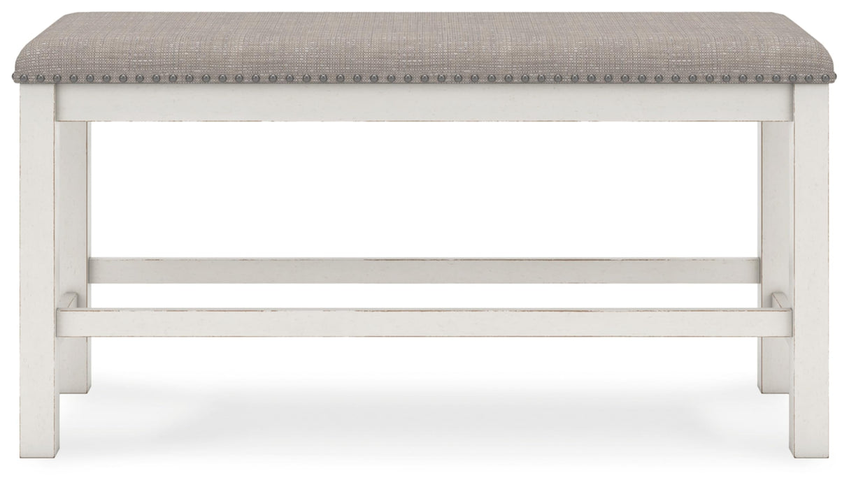 Signature Design by Ashley Robbinsdale 49" Counter Height Dining Bench, Antique White Signature Design by Ashley