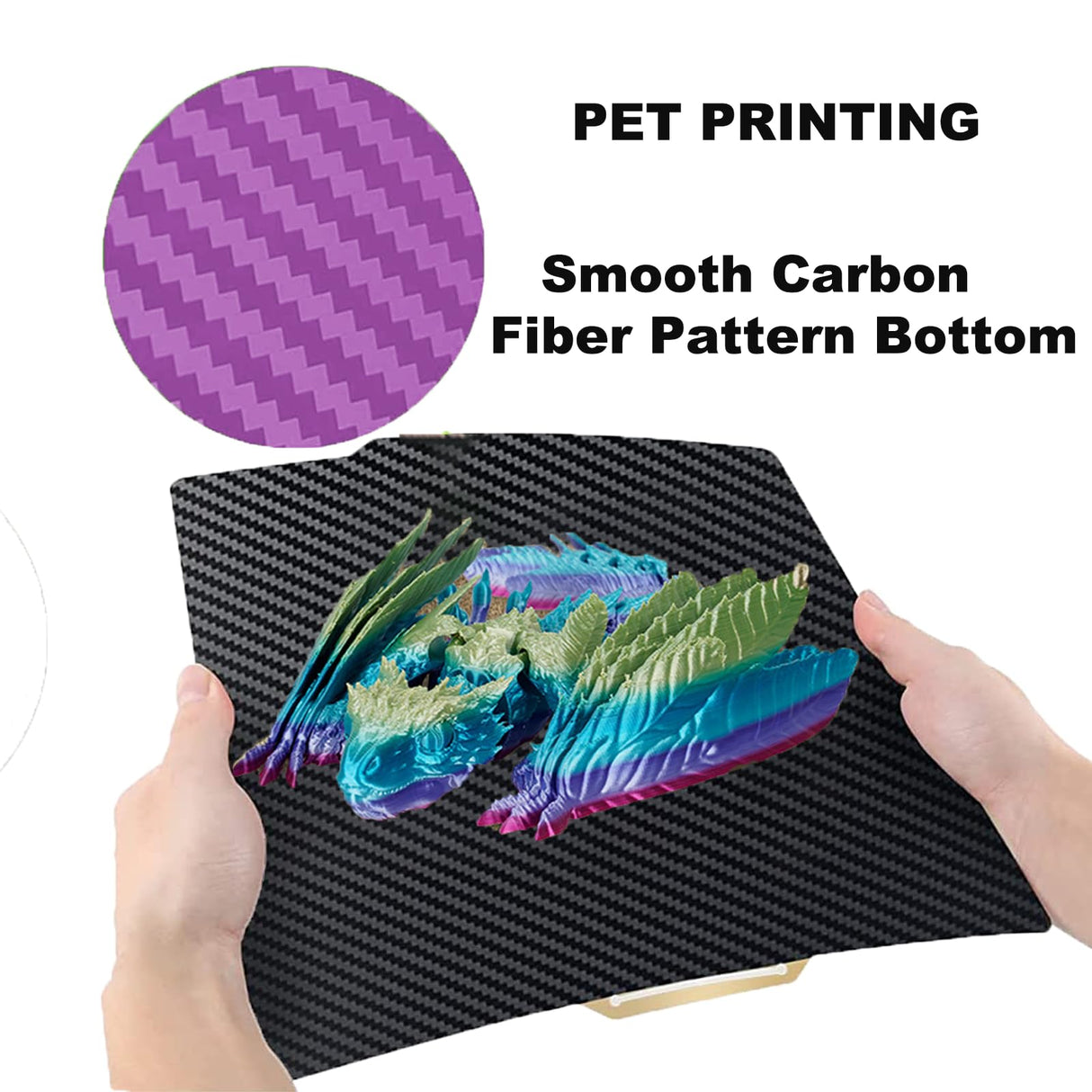 RETUXEP 3D Printer PEO PET Bambu Labs Build Plate for Bambu Lab X1C/X1/X1E/P1P/P1S/A1,Diamond PEO+Carbon Fiber PET Spring Steel Sheet Plate 257x257mm Flexible Bambu A1 3D Printer Plate RETUXEP