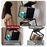 TDDFLO Geometric Bookshelf, 5-Tier Metal Unique Bookcase Modern Bookcase, Corner Bookshelf for CDs/Books/Home Decor -Black TDDFLO