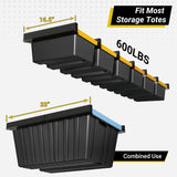 Eastrexon 6-bin Overhead Garage Storage Rack, Ceiling Storage Racks Heavy Duty, Powder Coated Tote Storage Rack for Garages, Sheds, Storerooms (7 PCS, for 6 Bins) Eastrexon