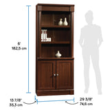 Sauder Palladia Book Shelf, Bookshelf with Storage, Library Bookcase with Doors and Adjustable Shelves, in Select Cherry finish Sauder